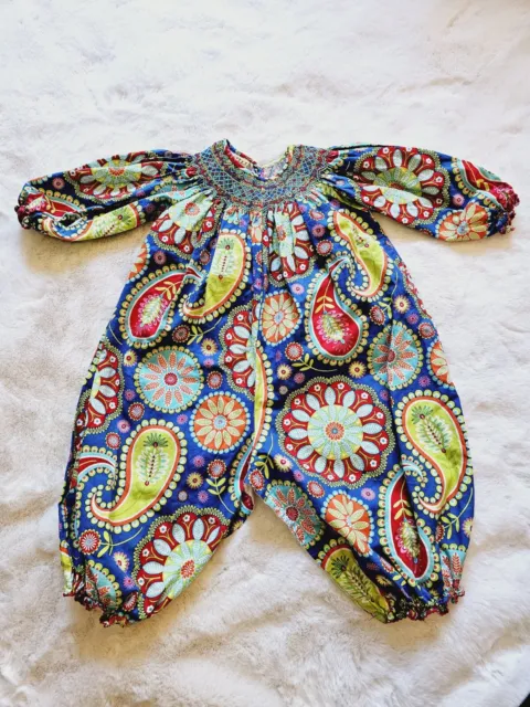 Le Za Me Girls Smocked Romper. size 24 months NWOT