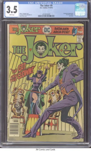 The Joker #9 1976 CGC 3.5 White Pages - Catwoman app. Two-Face cameo. Last Issue