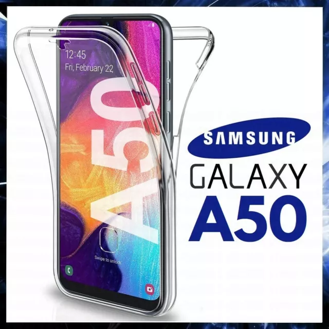 COVER 360° Per SAMSUNG GALAXY A50 CUSTODIA FRONTE RETRO TRASPARENTE SILICONE TPU