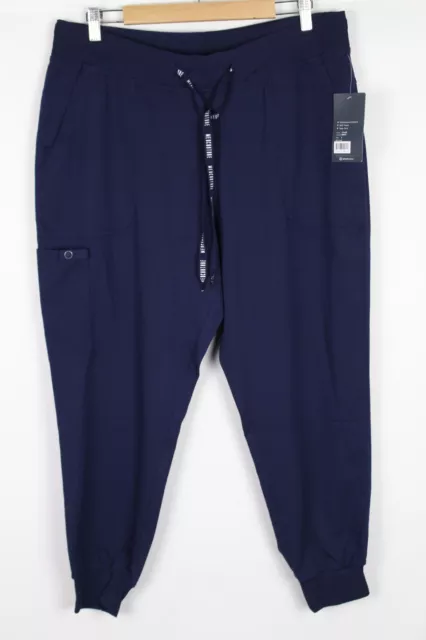 Med Couture Touch Women's Jogger Yoga Pant Petite Large Navy Blue 7710