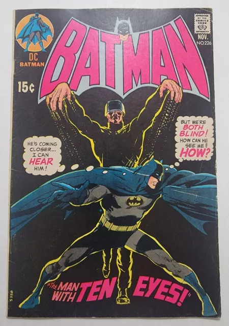 Batman #226 FN/VF 1st App of The Ten Eyed Man 1971  Neal Adams Cover High Grade