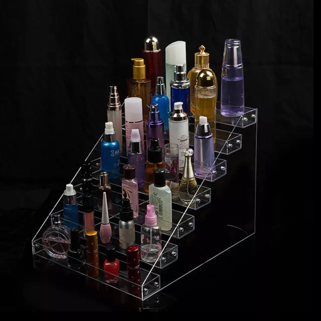 2/3/4/5/6/7 Tiers Acrylic Nail Polish Stand Display Rack Holder Makeup Organi ZR