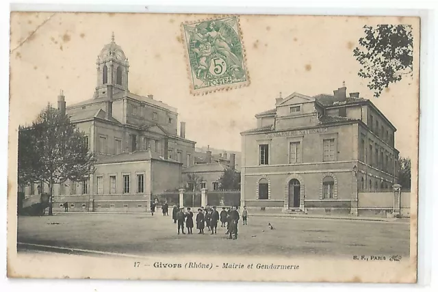 69 Givors , Mairie Et Gendarmerie , Carte Abimee