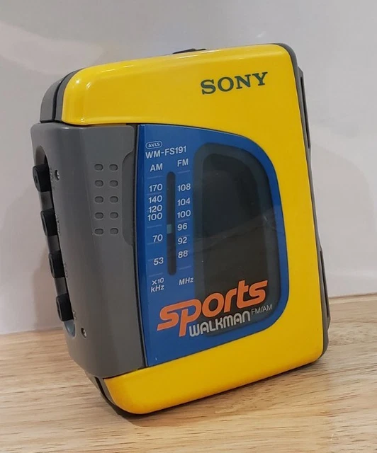 VINTAGE SONY SPORTS Walkman AM/FM Radio Cassette Player Yellow VGC WM
