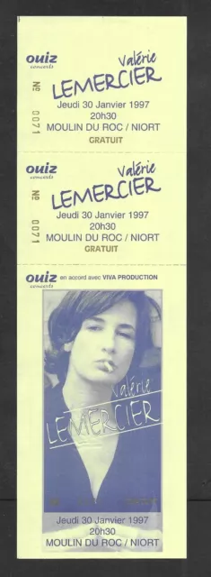 Rare / Ticket Billet Concert - Valerie Lemercier : Live A Niort France 1997 Rire