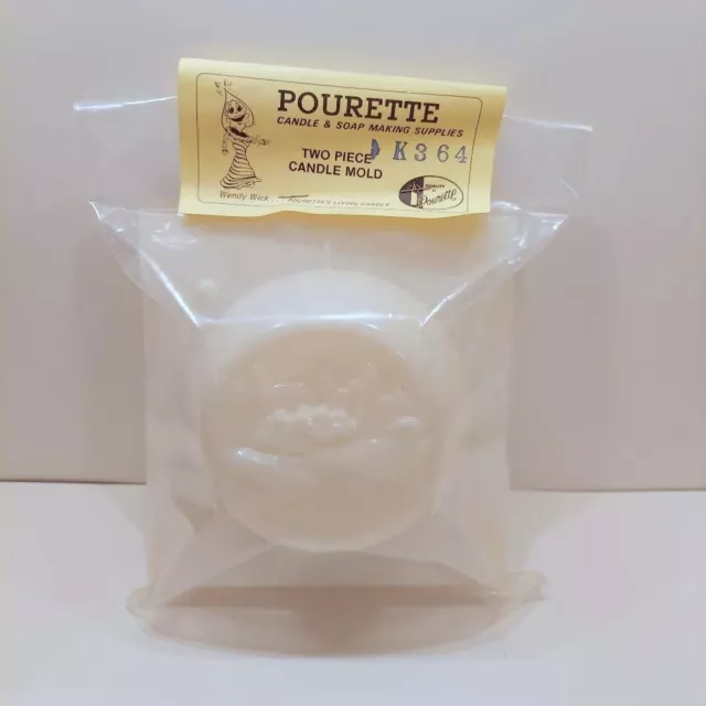 Molde de velas de dos piezas de colección década de 1990 K354 escena de invierno de Pourette - nuevo stock antiguo