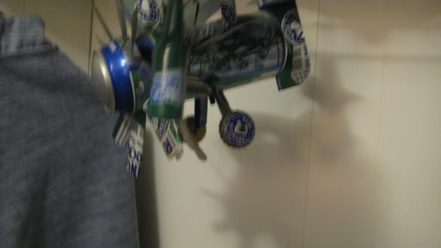 Rolling Rock Airplane Hand Crafted Outta Old Rolling Rock Cans Bonus Bottle Open
