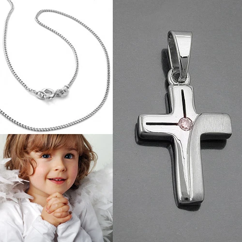 Pendentif Croix En Argent 925 Avec CZ Et Onyx - Qualité AAA, Fabriqué En Italie