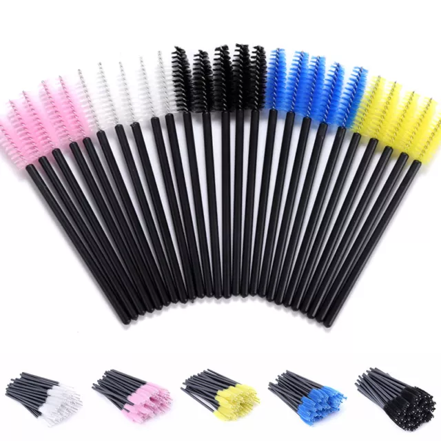 50Pcs Disposable Mascara Wands Makeup Brush Eyelash Spoolies Brushes Applicator