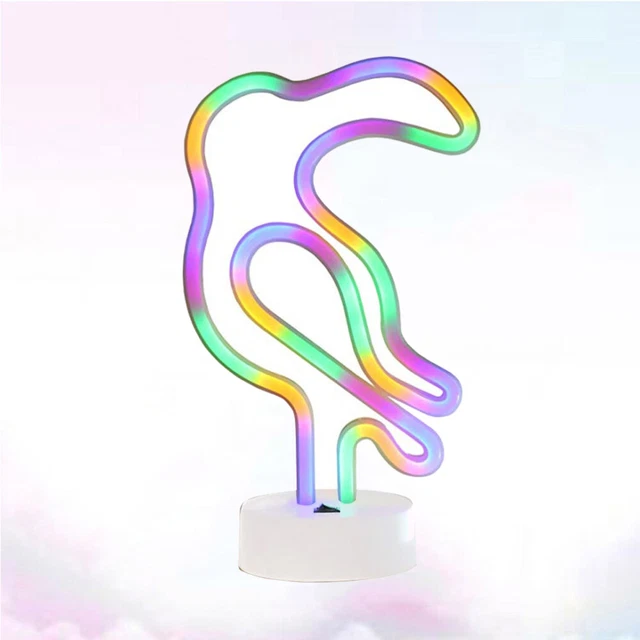 Glowing Parrot Neon Sign Night Light LED Decor Hawaiian USB