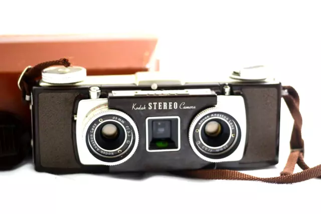 Vintage Kodak Stereo Camera With Double Anaston 35Mm F3.5 Lens And Case 1954-59