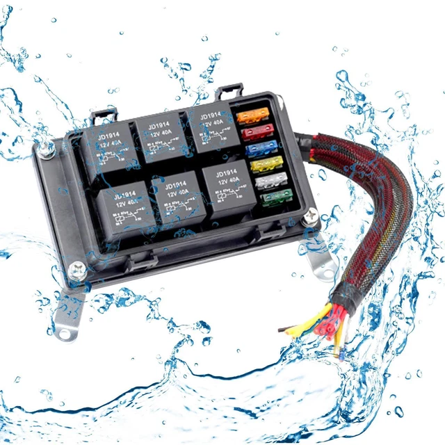 FUSE RELAY BOX Prewires Fuse Block and Relay Set for Truck Marine Car