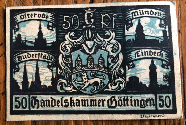 Notgeld - Göttingen - Handelskammer Göttingen - 50 Pfennig - 1920 -Verkehrsausg. 2