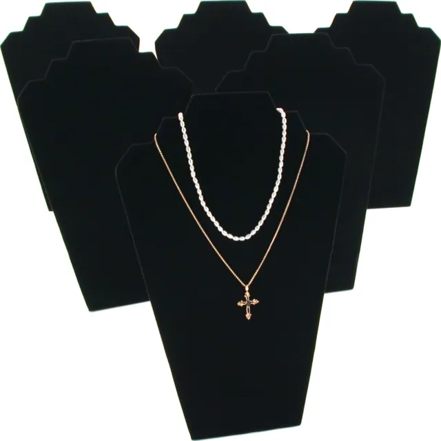 6 Black Velvet Bust Chain & Necklace Displays