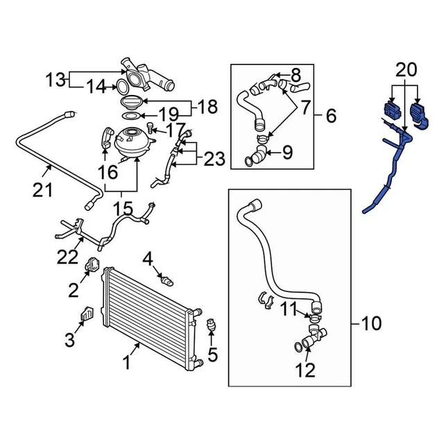 For Volkswagen Jetta 99-05 Volkswagen Upper Engine Coolant Overflow Hose