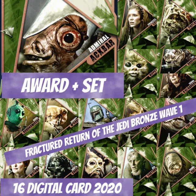 Topps Star Wars Card Trader Award + Set (1+15) Fractured Rotj bronze w/1 2020