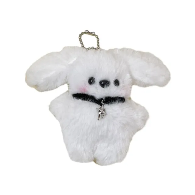 Plush Stuffed Keychain Four-Pointed Star Bunnys Soft Pendant Keyring for Decor