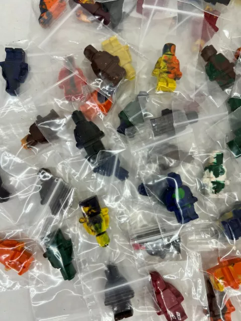 Homemade Lego Crayon Mini Figures Lot of 25 Random Colors - Party Favor B - Day