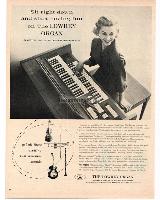 1960 LOWREY Festival Organ Vintage Ad