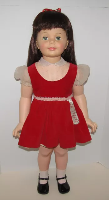 Vintage Doll Ideal PATTI PLAYPAL in Original Velvet Dress w/Tag 1960s 35” – 36”