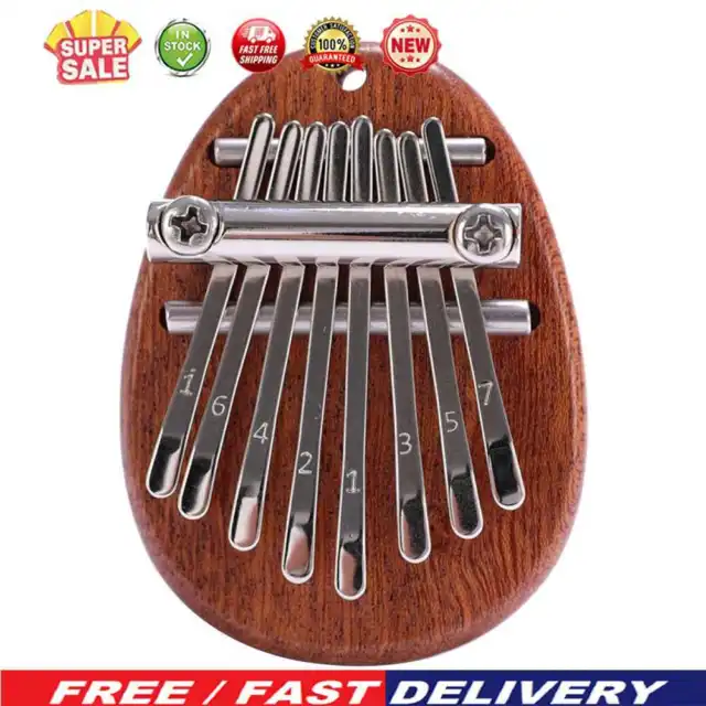 Mini Kalimba 8 Tee Wooden Finger Thumb Piano Musical Instrument with Keyband