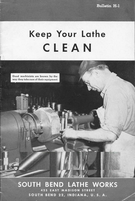 Lathe Manual Fits 1946 South Bend No. H-1 - Keep you Lathe Clean