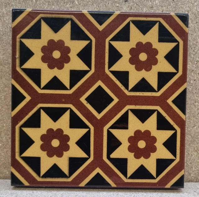 Antique encaustic floor tile c.1870