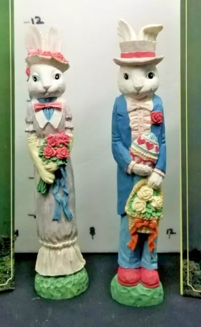 12" Bunny Figurine Pencil Pair Frances & Brian Easter Set Rabbit ABC Dist