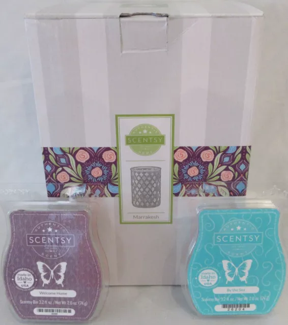 Scentsy MARRAKESH Wax Warmer Set Plus 2 BONUS Scentsy Bars - ALL NEW NICE