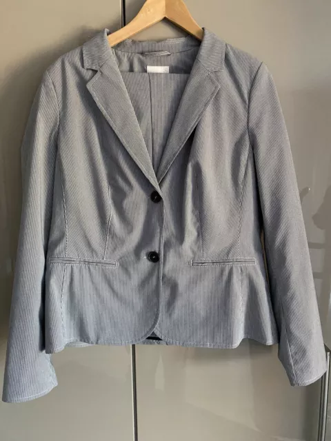 TOP! S. Oliver Anzug Blazer Gr. 44 Hose Gr. 42 blau weiß gestreift Damen