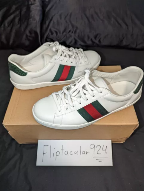 Gucci Aces White Leather Shoes Size 8.5