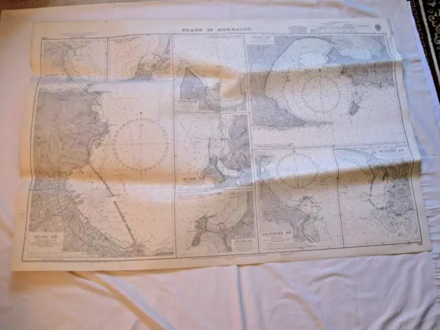 NAVIGATIONAL CHART # 991  8 CHARTS IN 1 - JAPAN  - VARIOUS PORTS  PLANS HOKKAiDO
