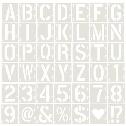 42 Pochoirs Alphabet Et Chiffres En Plastique PET - 13 Cm | Réutilisables, Découpe Laser | Pour Bricolage, Peinture, Déco