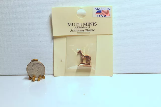 Dollhouse Miniature Shiny Copper Metal Horse