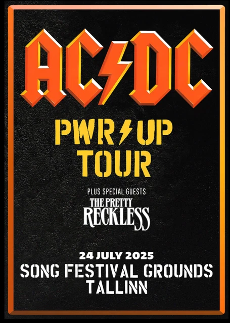 AC/DC POWER UP 2025 European Tour: TALLINN Song Festival Grounds Poster ...