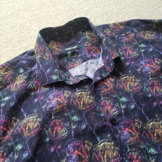 Excellent JARED LANG Abstract Psychadelic Floral Long-Sleeve Button Shirt XL