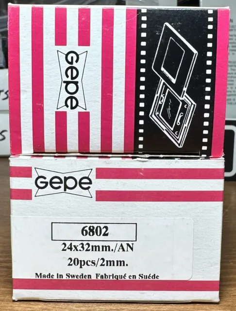 Paquete de Soportes Deslizantes Gepe 6802 de Colección 24x32 mm 2 mm 20 Nuevo Stock Antiguo X2 (40 en total)