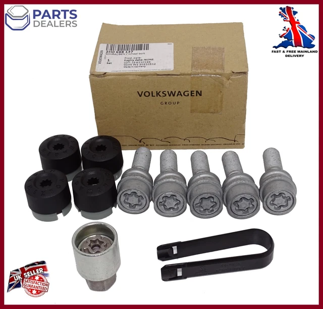 GENUINE VW TRANSPORTER T5 T5.1 Touareg Locking Wheel Nut Bolt Key Set