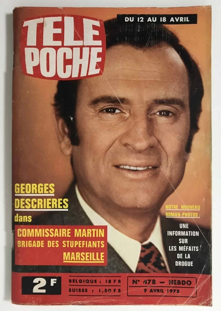 ►TELE POCHE n°478 - 1975 - GEORGES DESCRIERES - JOSEPHINE BAKER - CATCH