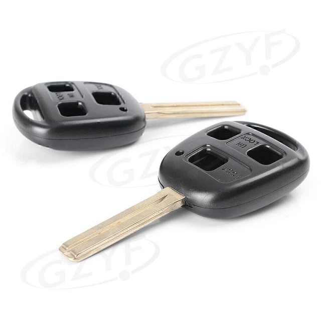 2PCS 3-Buttons Car Remote Key Fob Shell Pad Case For Lexus Replacement Fob Case