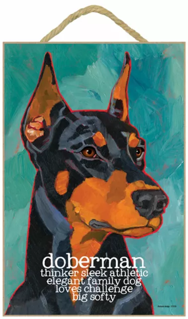 Doberman Pinscher Traits & Caractéristiques Signe 7.5 x 10