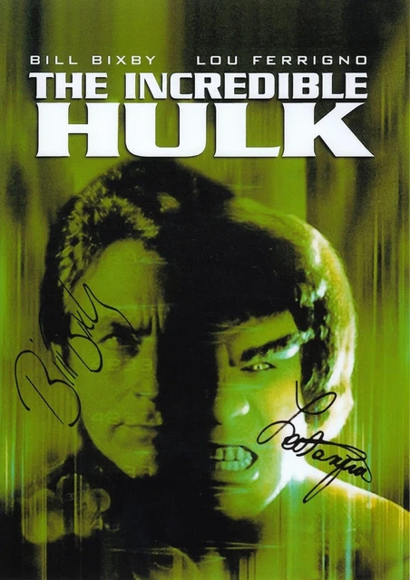 THE INCREDIBLE HULK - Bill Bixby & Lou Ferrigno Autograph Signed Pp ...