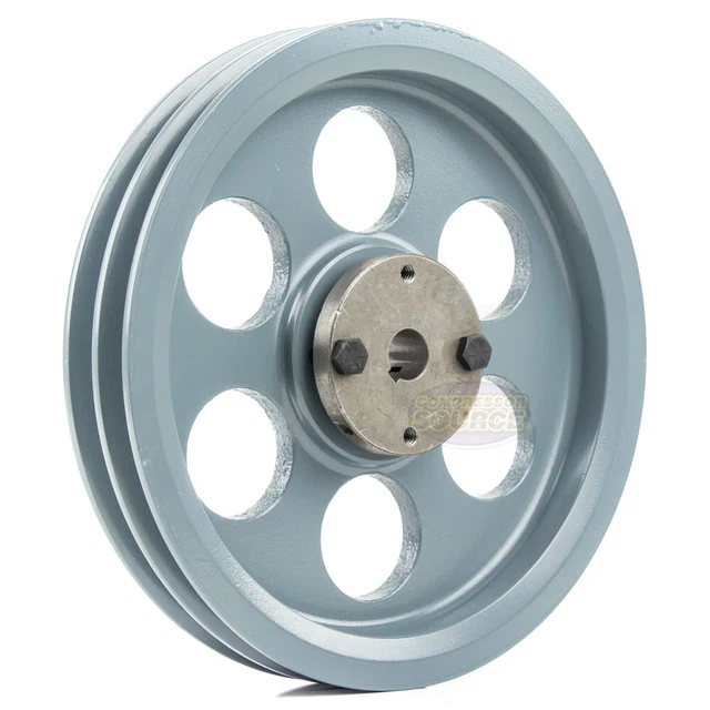 Cast Iron 8.25" Dual Groove Belt A Section 4L Pulley w/ 3/4" Sheave Bushing