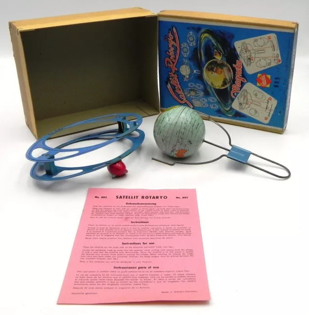 Gescha Satellit Rotaryo 805 W.Deutschland Tin Space Spielzeug 1950s Spiel Zinn