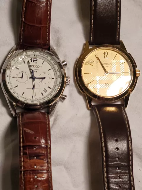 Orologio Vintage Seiko Set di 2 (vetro incrinato)