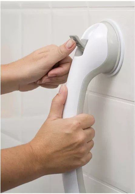 Safe-Er-Grip S10255 Plastic White Suction Cup Grab Bar 16 in. 2