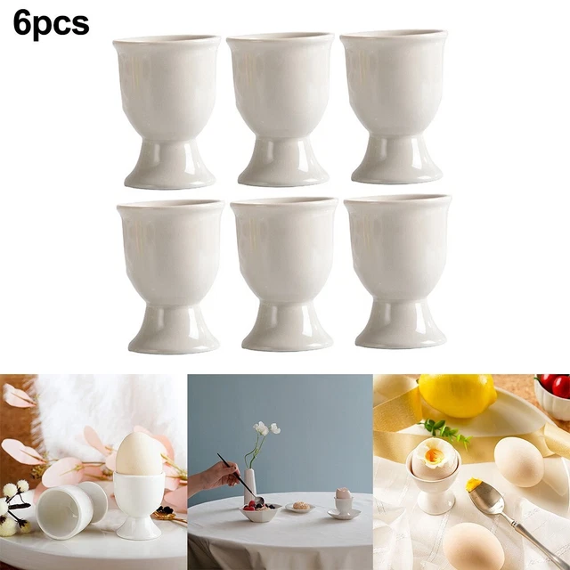 "Disfruta de un desayuno perfecto con estos 6 portavasos de cerámica para huevos"
