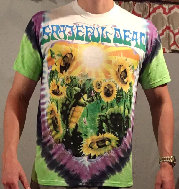 NEW Grateful Dead Terrapin Sunflower Tie Dye T-Shirt Liquid Blue S-2XL Deadhead