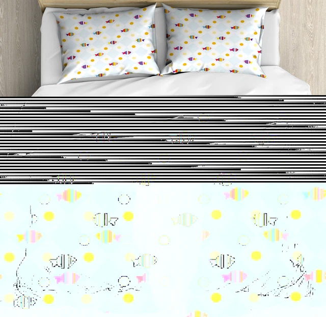 Dessin animé Housse de Couette Cartoon poissons avec des taches