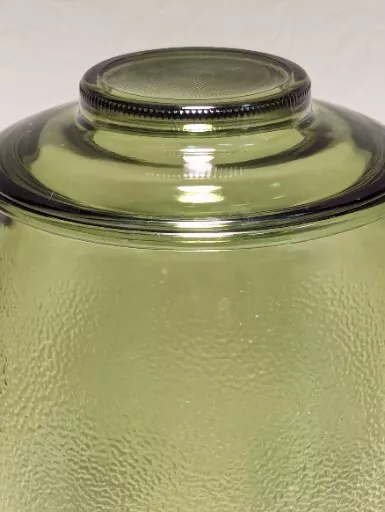 MCM 60's BOHO Mushroom Cookie Jar Bartlett Collins Avocado Green Glass Vtg 3